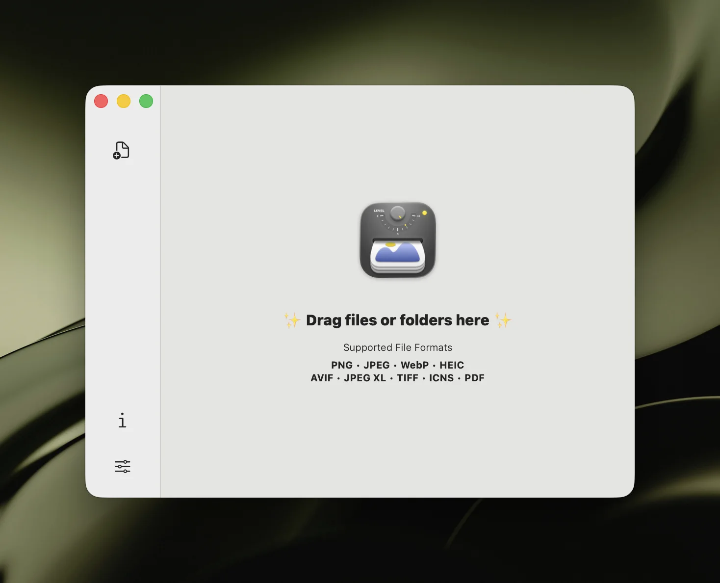 Zipic main window on macOS showing compression history and results